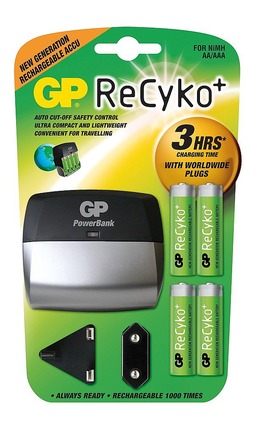 Nabíjačka GP PB+4xbatéria GP 2100 mAh AA NiMH